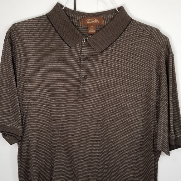 Tasso Elba Spa Stripe Short Sleeve Polo Shirt XL - Picture 2 of 15